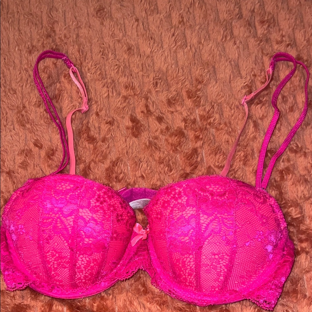 Candie's Vibrant Pink Lace Bra